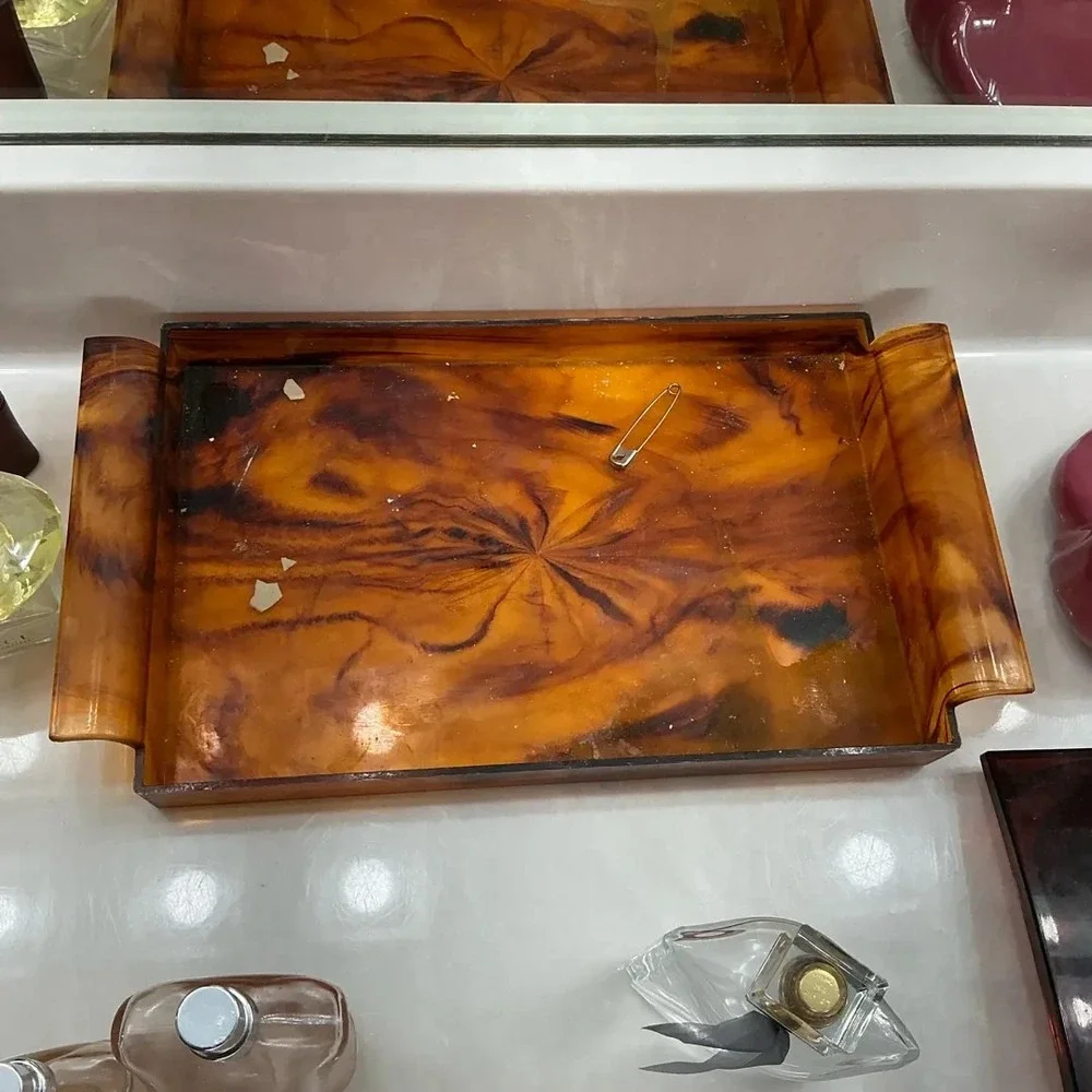 Pair of Brown Vanity Trays (accesories not included)
